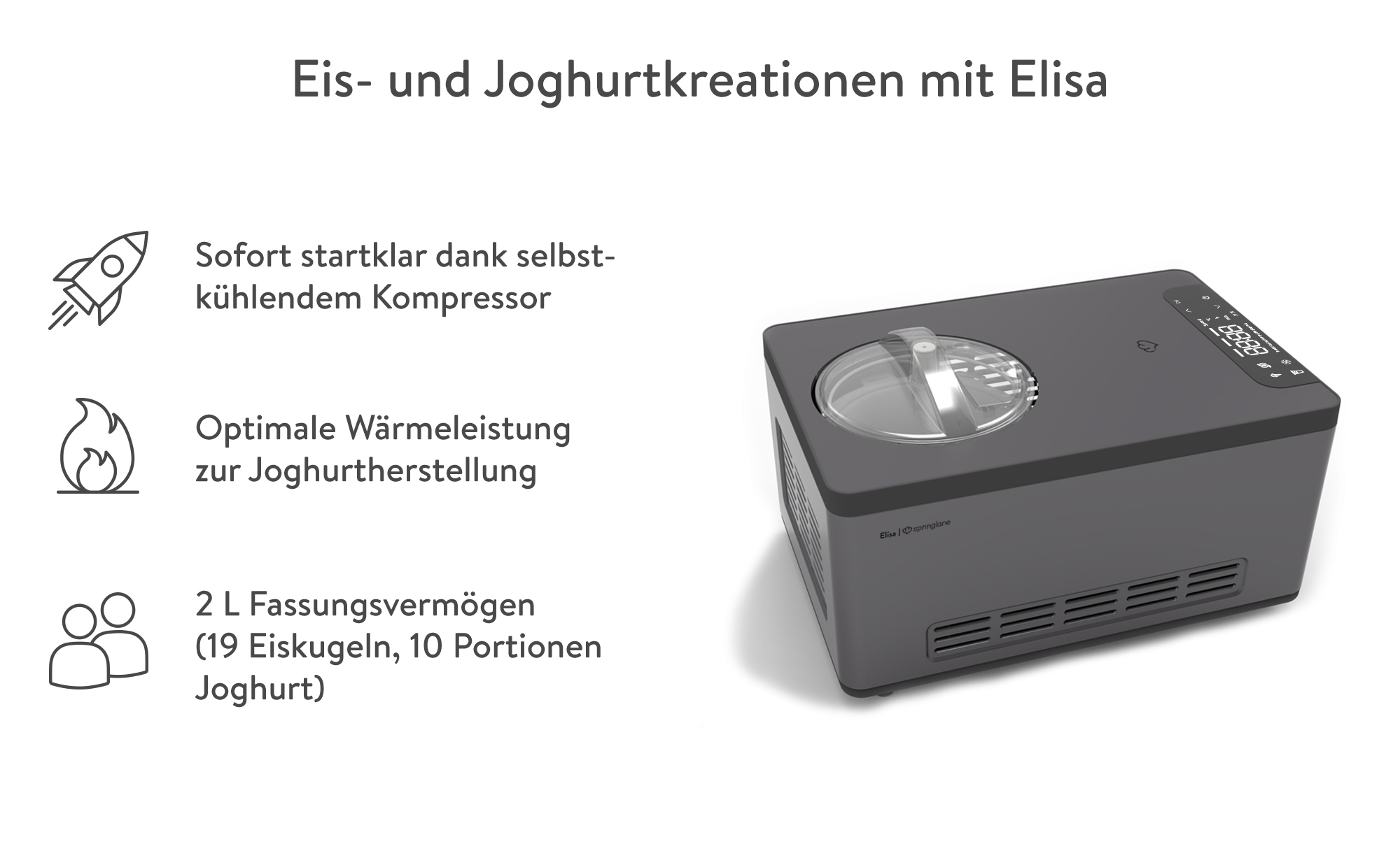 Grauer Eisbereiter mit deutschem Text. Symbole für Rakete, Flamme und Personen.