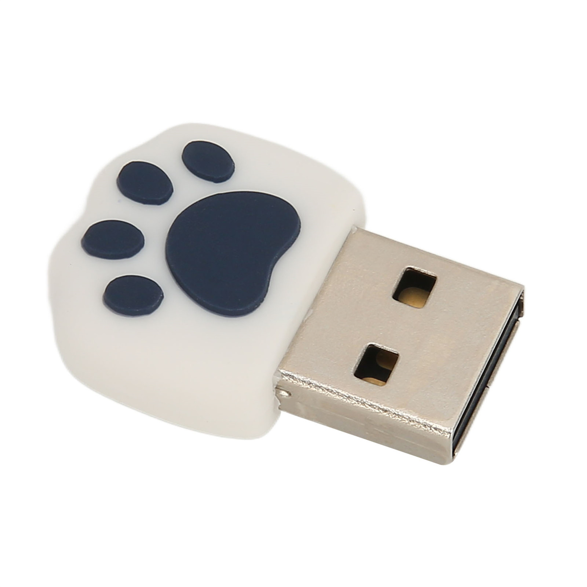 USB-Stick mit Pfoten-Design. Weißer Hintergrund.