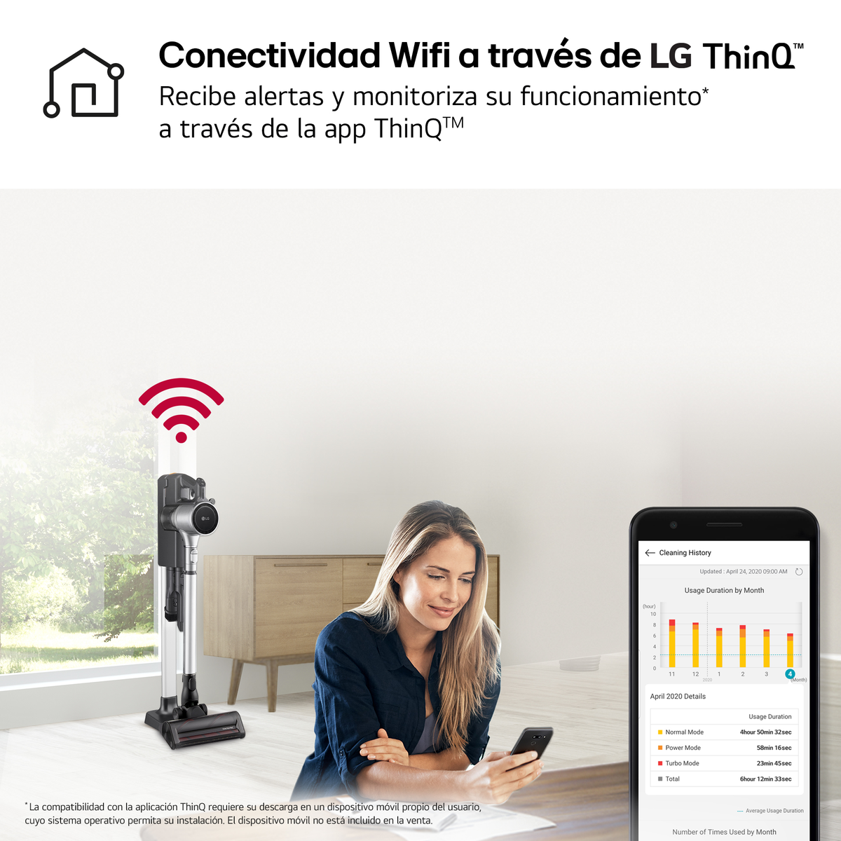 SCOPA RICARICABILE LG CordZero A9K-CORE3S, Potenza Max 260 W, Autonomia fino a 120 min, Contenitore polvere fino a 0,44 l, Fantasy Silver