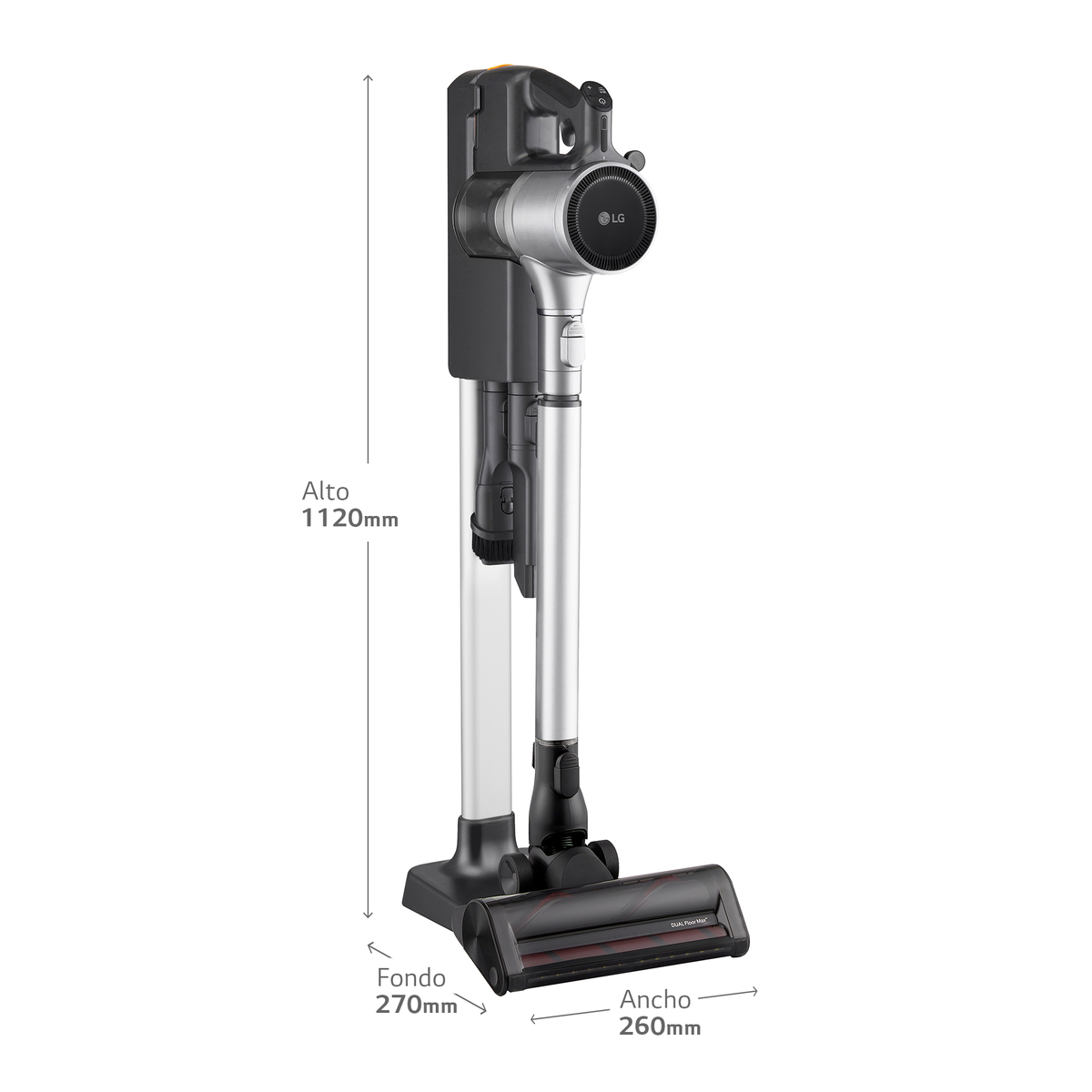 SCOPA RICARICABILE LG CordZero A9K-CORE3S, Potenza Max 260 W, Autonomia fino a 120 min, Contenitore polvere fino a 0,44 l, Fantasy Silver