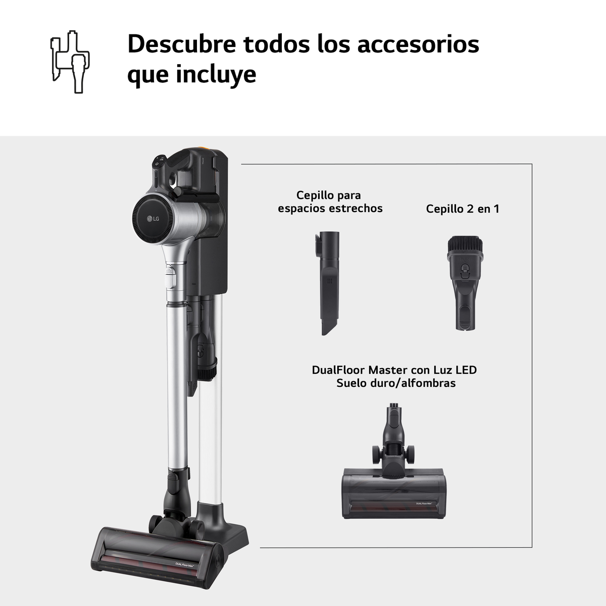 SCOPA RICARICABILE LG CordZero A9K-CORE3S, Potenza Max 260 W, Autonomia fino a 120 min, Contenitore polvere fino a 0,44 l, Fantasy Silver