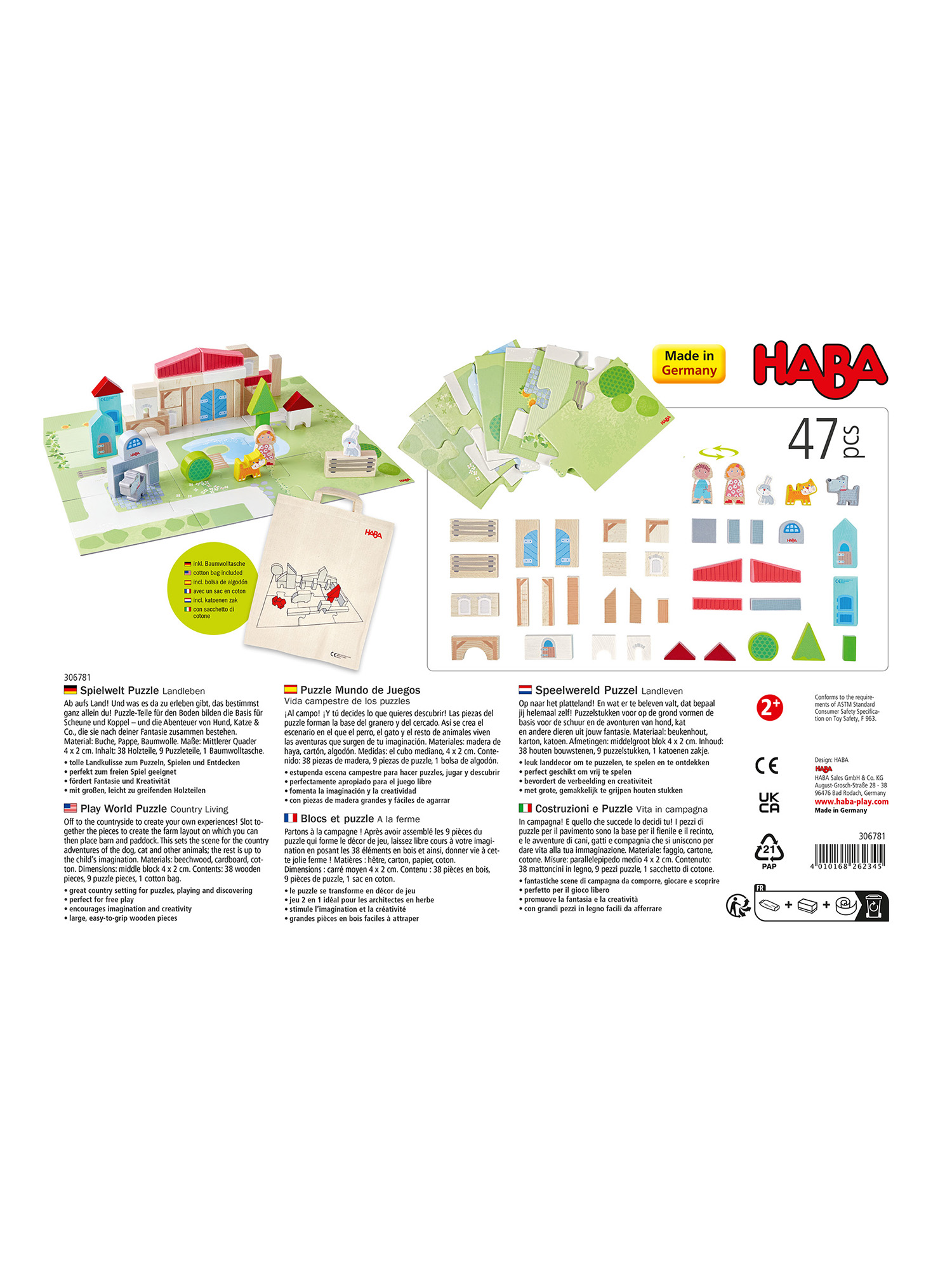 HABA Mondo di gioco puzzle Vita di campagna HABA