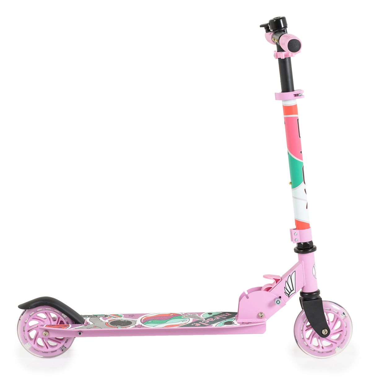 Rosa Roller mit weißen und rosa Akzenten.