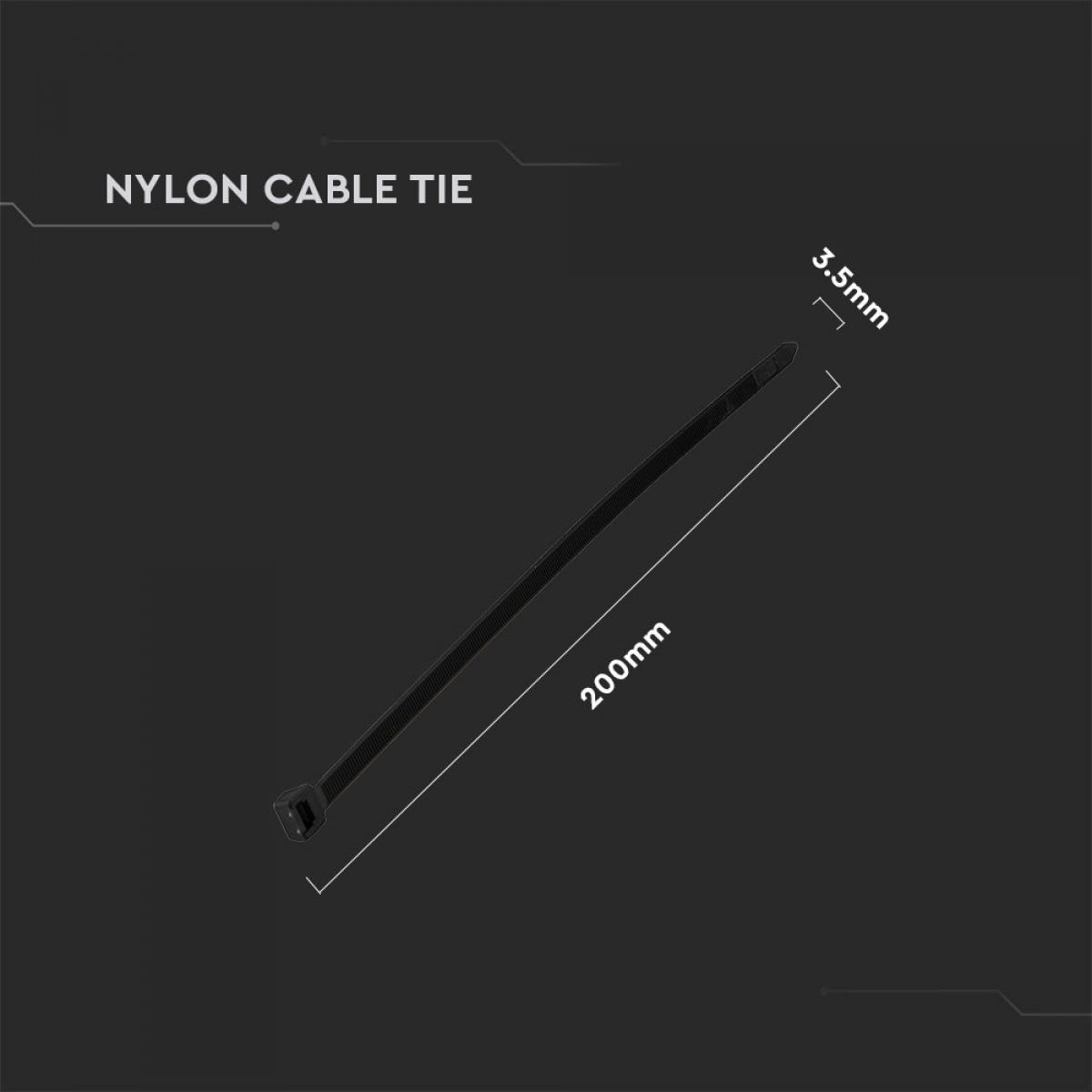 Fascetta in nylon con dimensioni su sfondo nero.