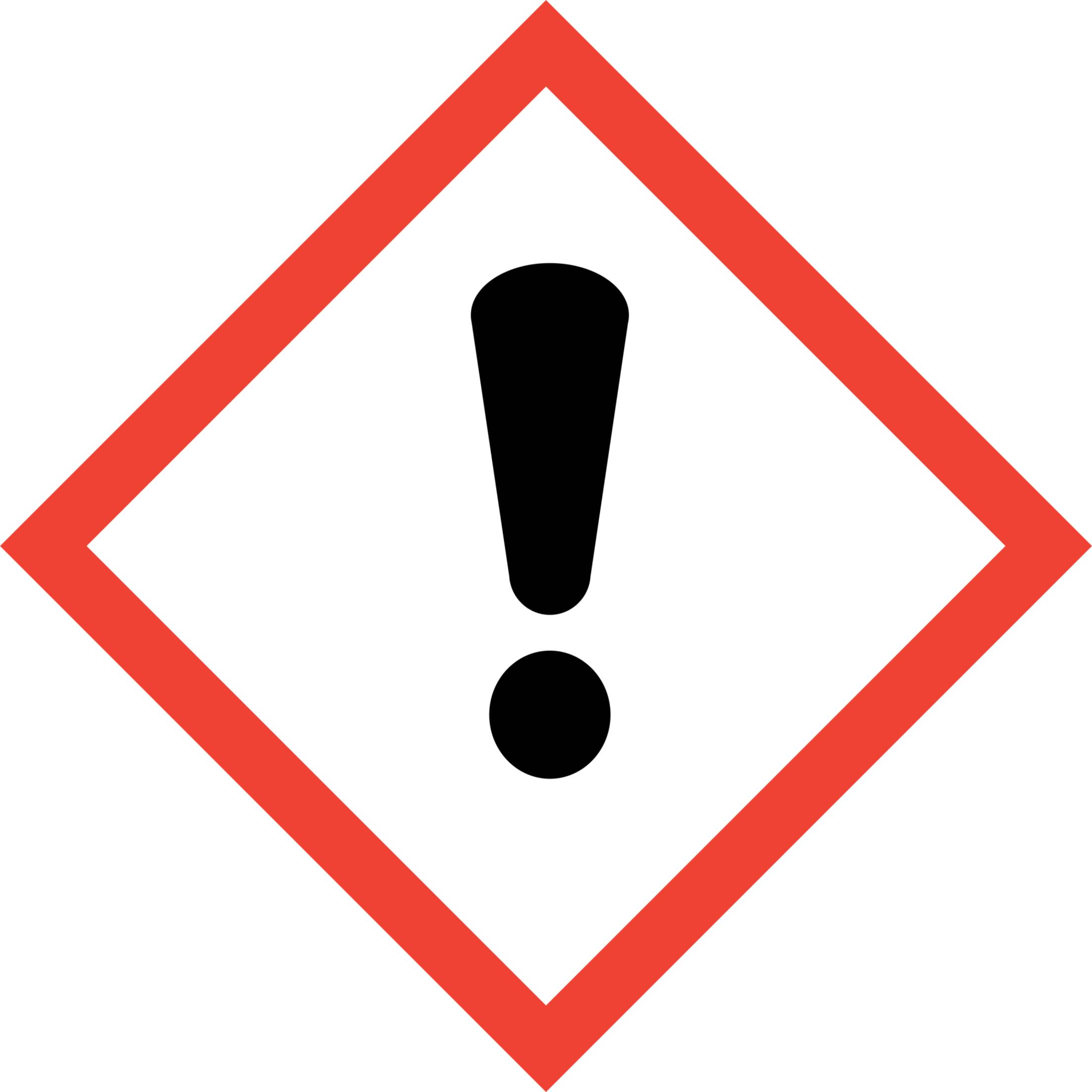 Ein Warnschild mit einem Ausrufezeichen in einem roten Diamanten.