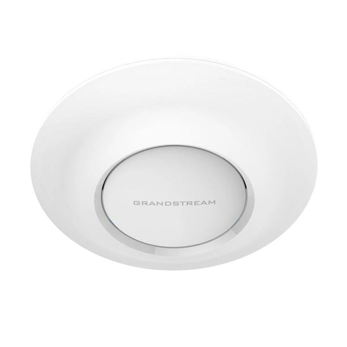 Dispositivo rotondo bianco da soffitto con GRANDSTREAM scritto sopra.