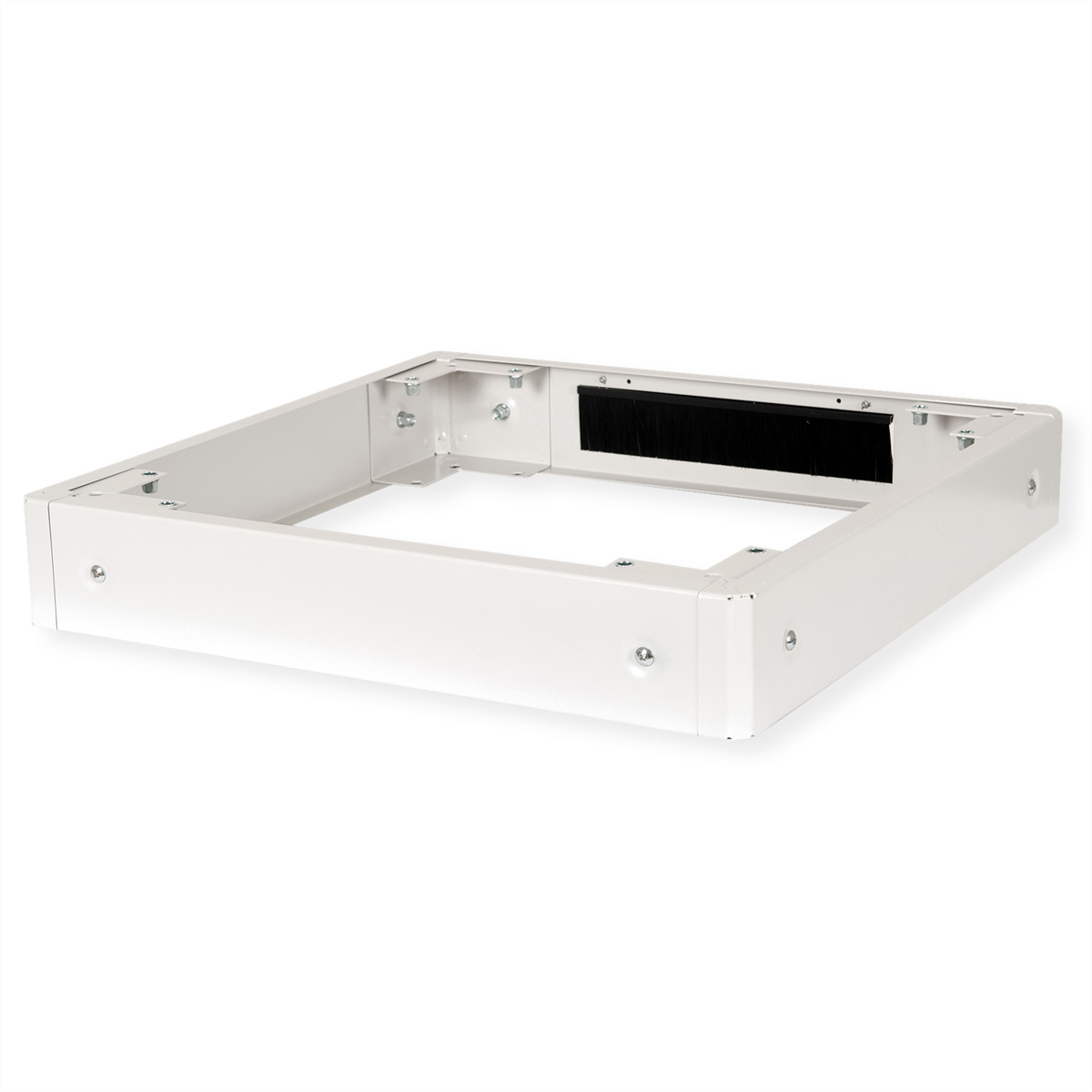 Base per rack server bianca. Telaio rettangolare con spazzola e fori di montaggio.