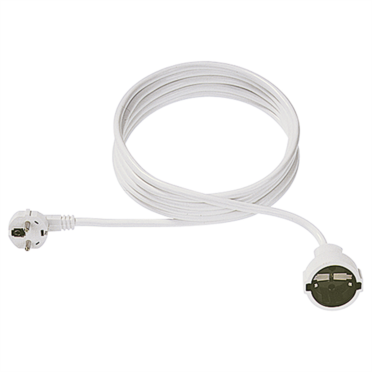 Cavo elettrico bianco con spina e presa.