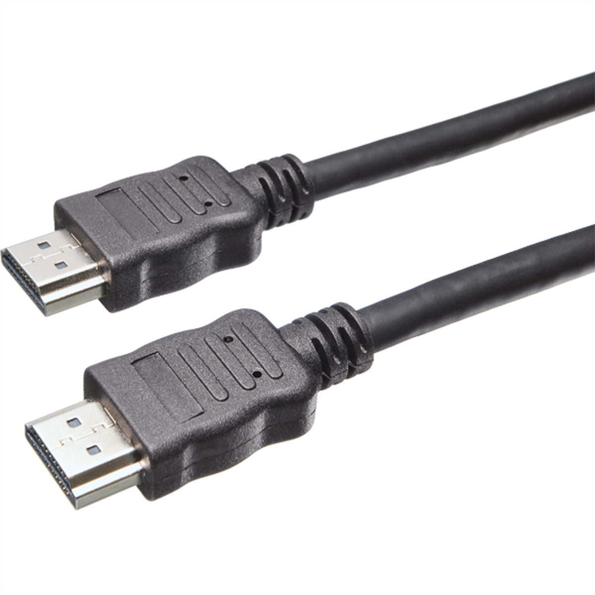 Twee zwarte HDMI-kabels met connectoren. Close-up.