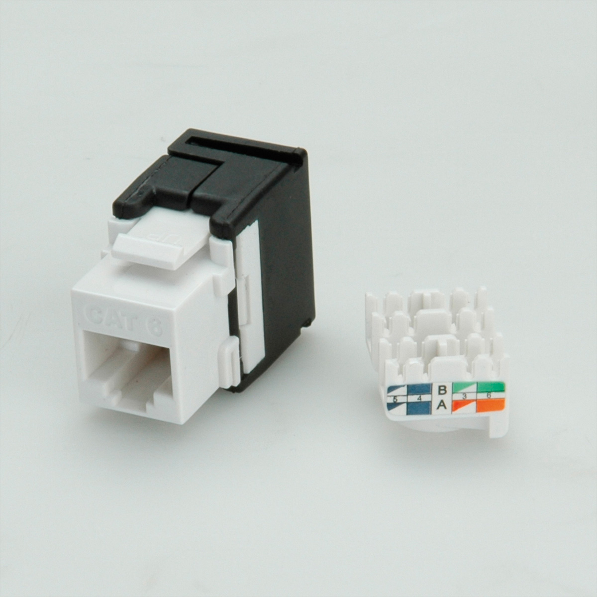 Netwerkkabel connector, CAT 6, met losse onderdelen.