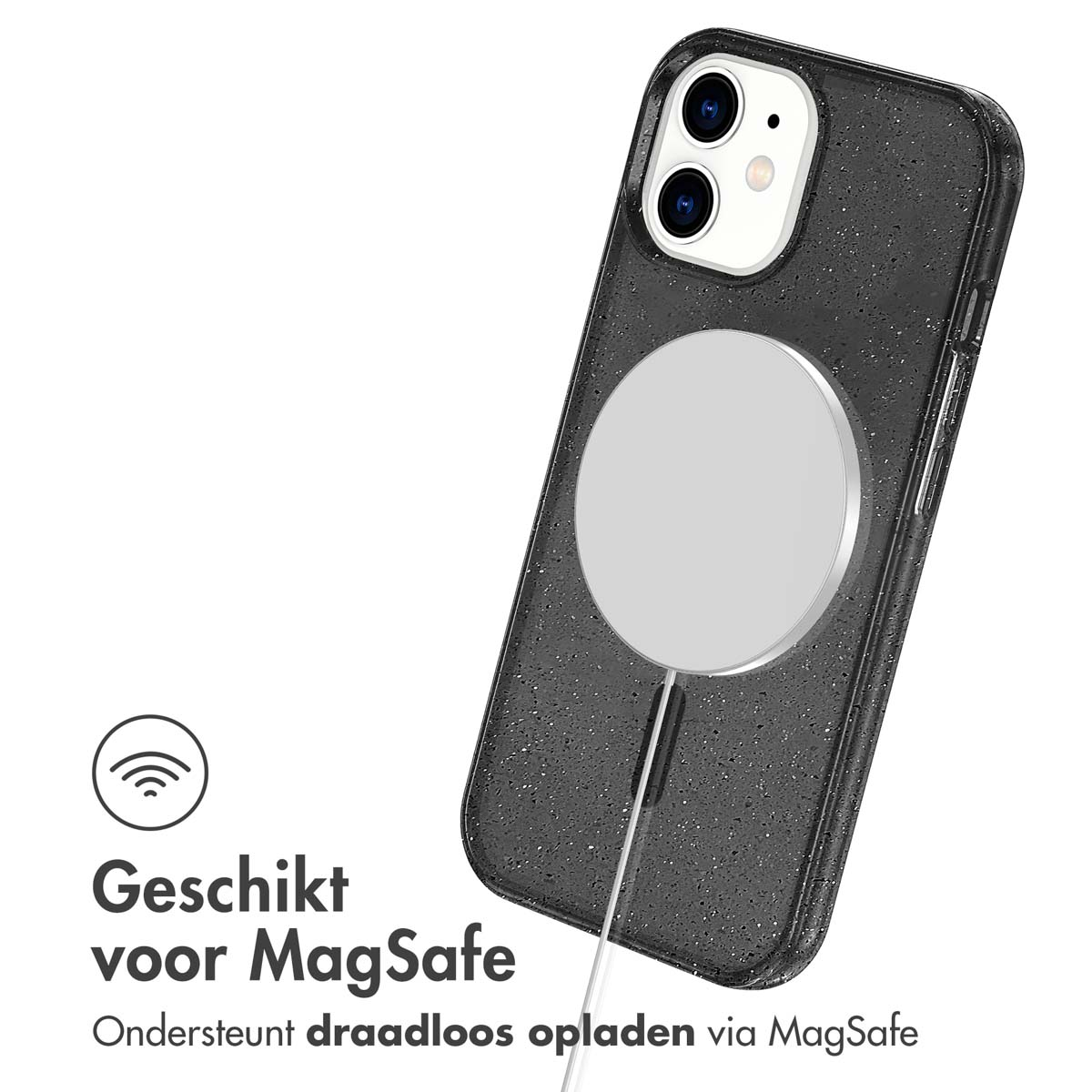 IMOSHION Sparkle COVER per iPhone 12/ iPhone 12 Pro, Nero