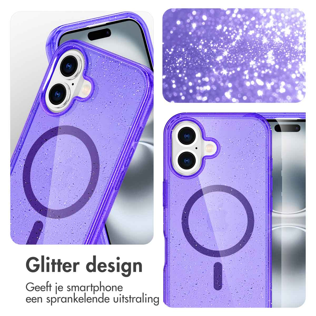 IMOSHION Coque arrière compatible avec iPhone 16 Étui de Téléphone voor Apple iPhone 16 Violet