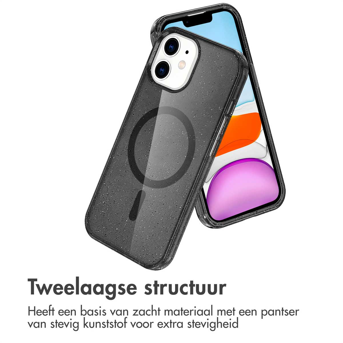 IMOSHION Sparkle COVER per iPhone 12/ iPhone 12 Pro, Nero