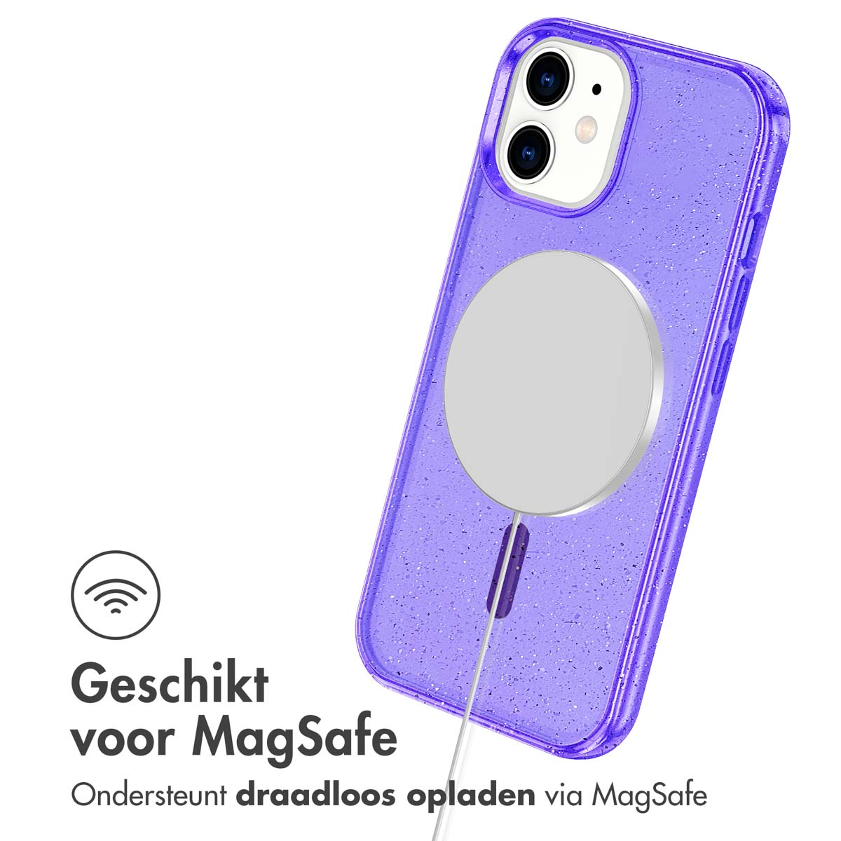 IMOSHION Sparkle Backcover metallo COVER per Apple iPhone 12/ iPhone 12 Pro, Viola
