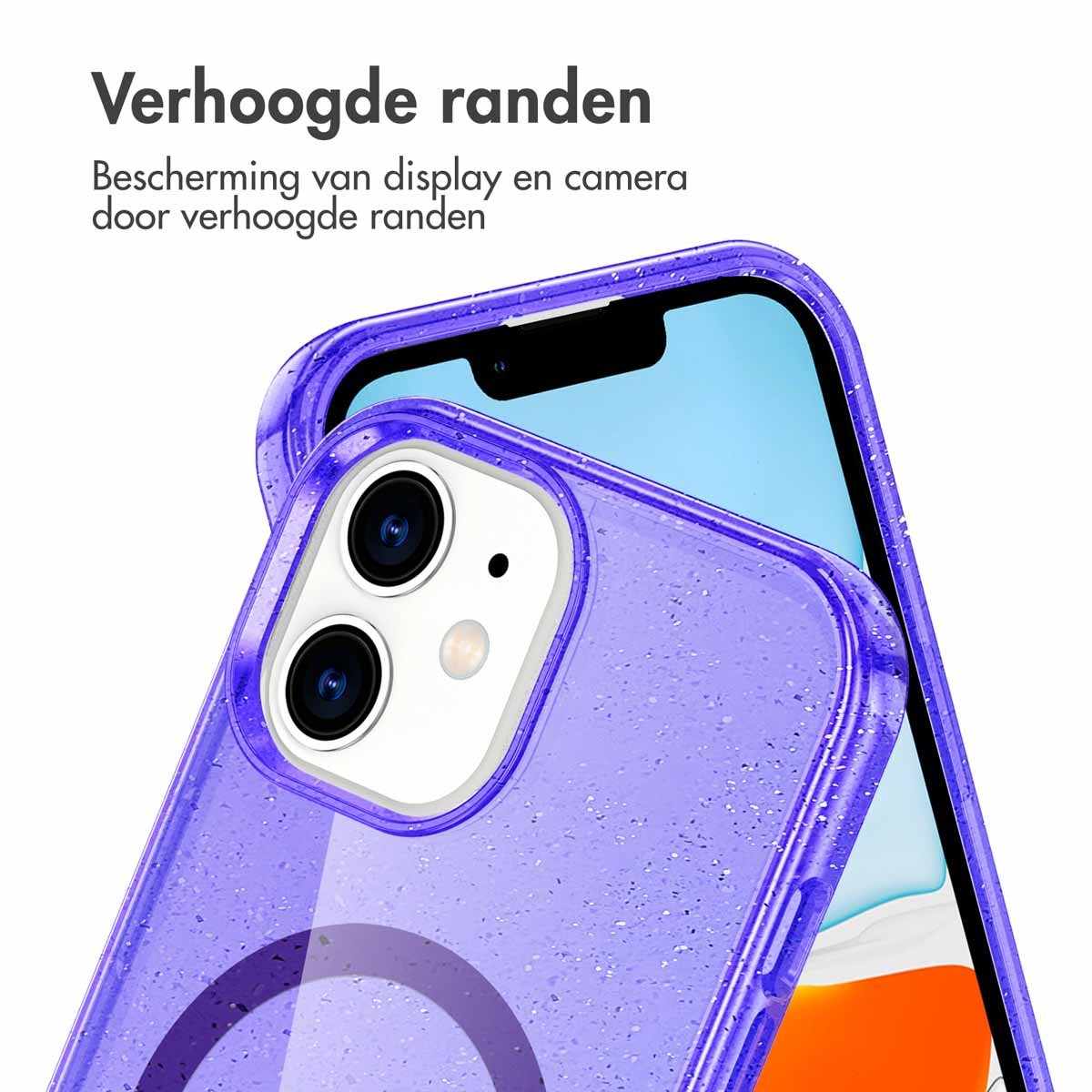 IMOSHION Sparkle Backcover metallo COVER per Apple iPhone 12/ iPhone 12 Pro, Viola