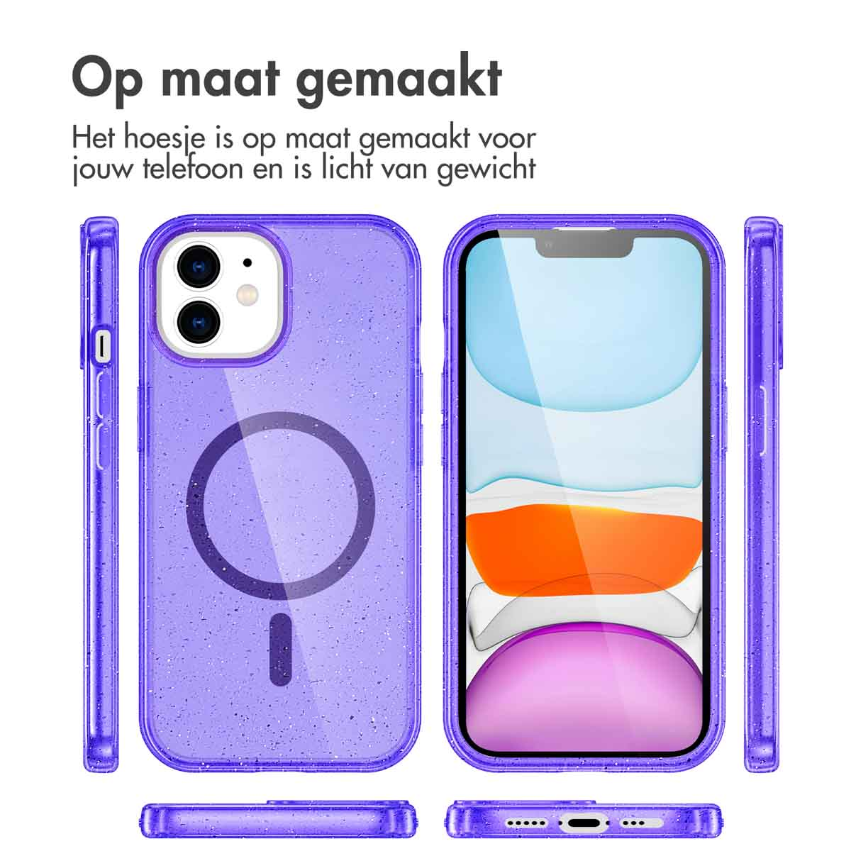 IMOSHION Sparkle Backcover metallo COVER per Apple iPhone 12/ iPhone 12 Pro, Viola