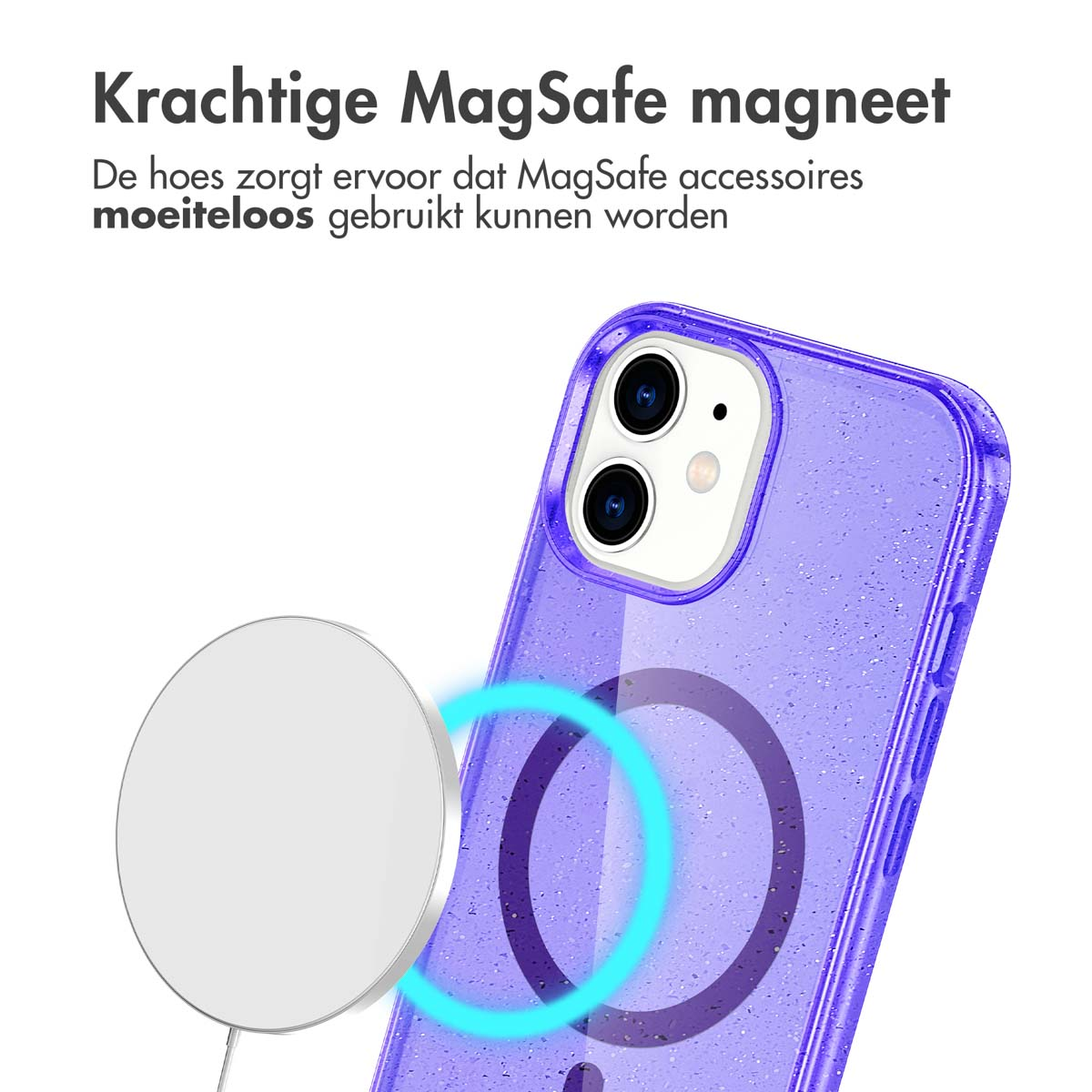 IMOSHION Sparkle Backcover metallo COVER per Apple iPhone 12/ iPhone 12 Pro, Viola