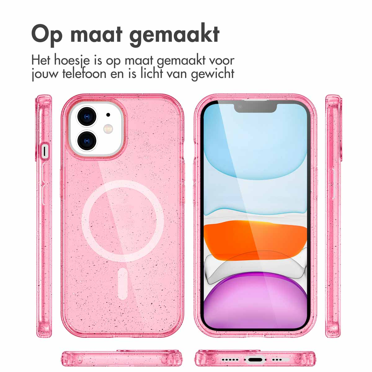 IMOSHION Sparkle Backcover metallo COVER per Apple iPhone 12/ iPhone 12 Pro, Rosa