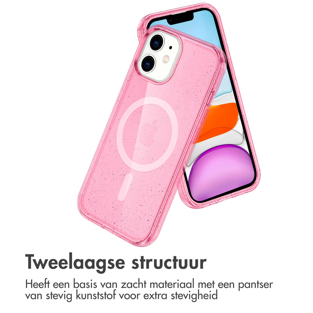IMOSHION Sparkle Backcover metallo COVER per Apple iPhone 12/ iPhone 12 Pro, Rosa