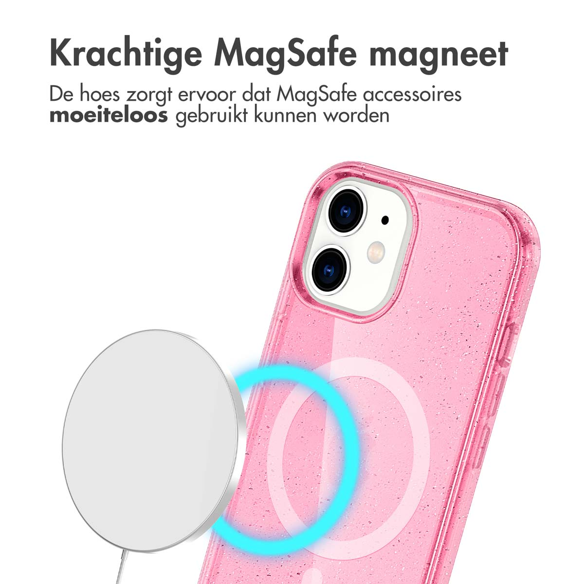 IMOSHION Sparkle Backcover metallo COVER per Apple iPhone 12/ iPhone 12 Pro, Rosa