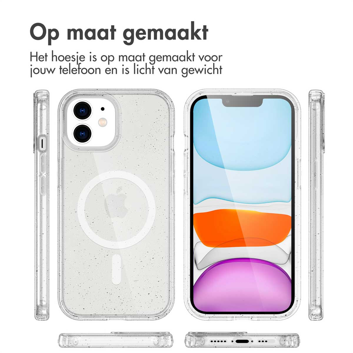 IMOSHION Sparkle COVER per iPhone 12/ iPhone 12 Pro, Trasparente
