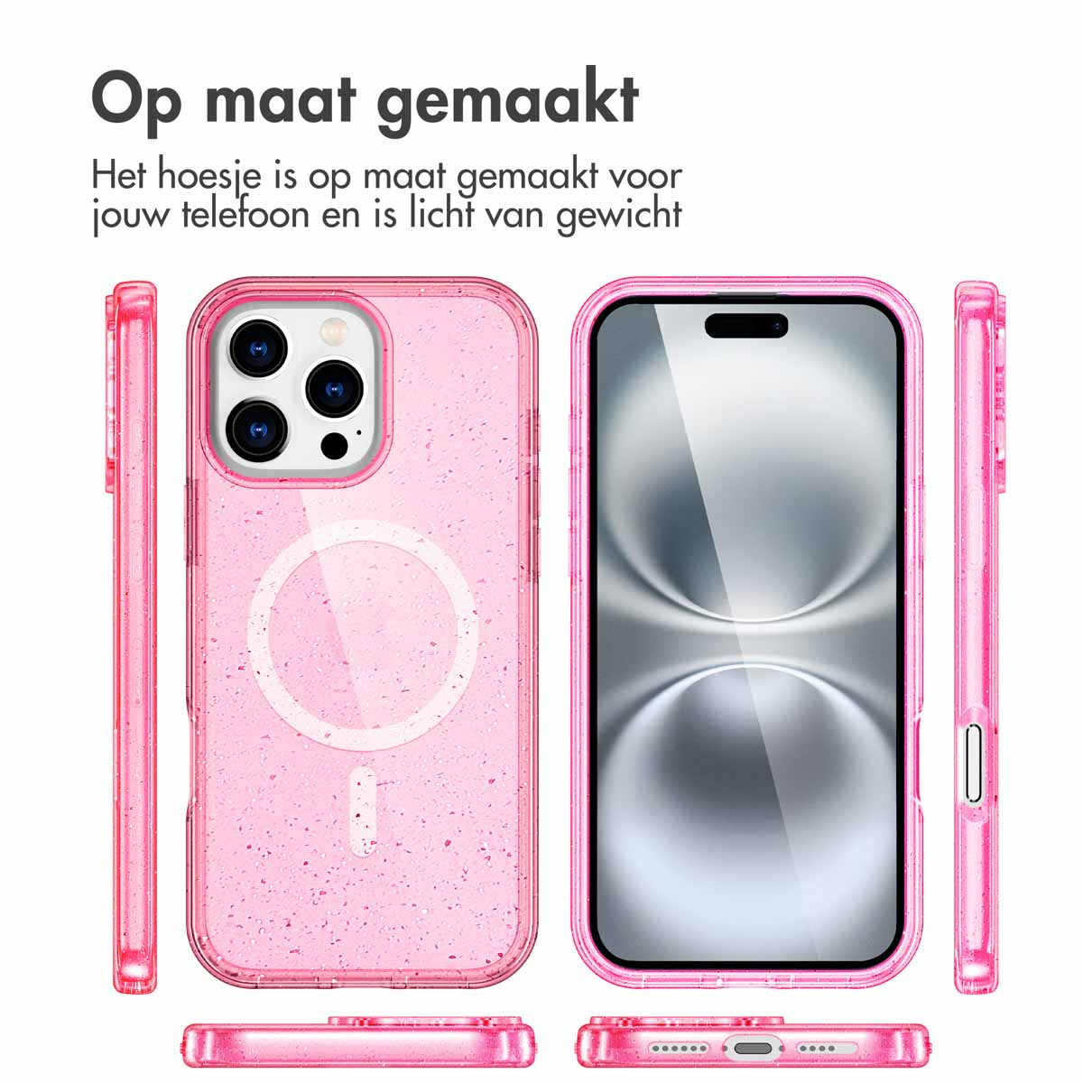 IMOSHION Coque arrière compatible avec iPhone 16 Pro Max Étui de Téléphone voor Apple iPhone 16 Pro Max Rose