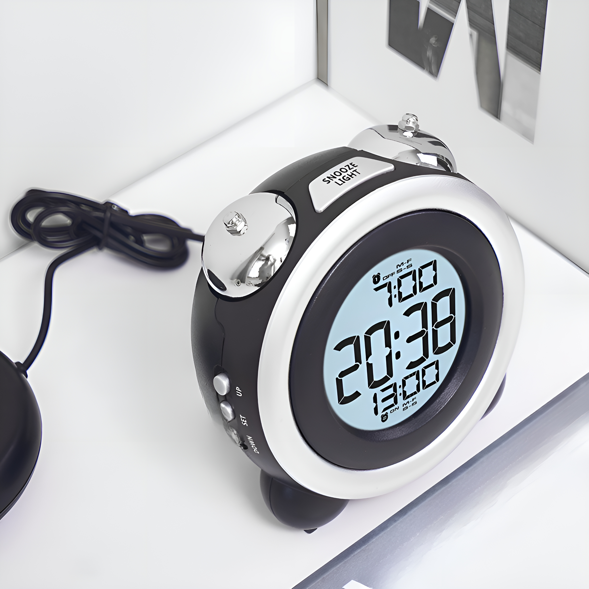 HIYORI Multifunktionaler Wecker Alarm Vibrierendem LCD-Display Digitaluhr