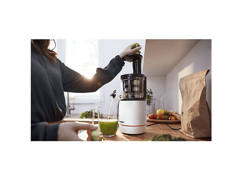 BOSCH MESM 500 W SLOW JUICER WEISS/SCHWARZ Slow Juicer 150 Watt, Weiß