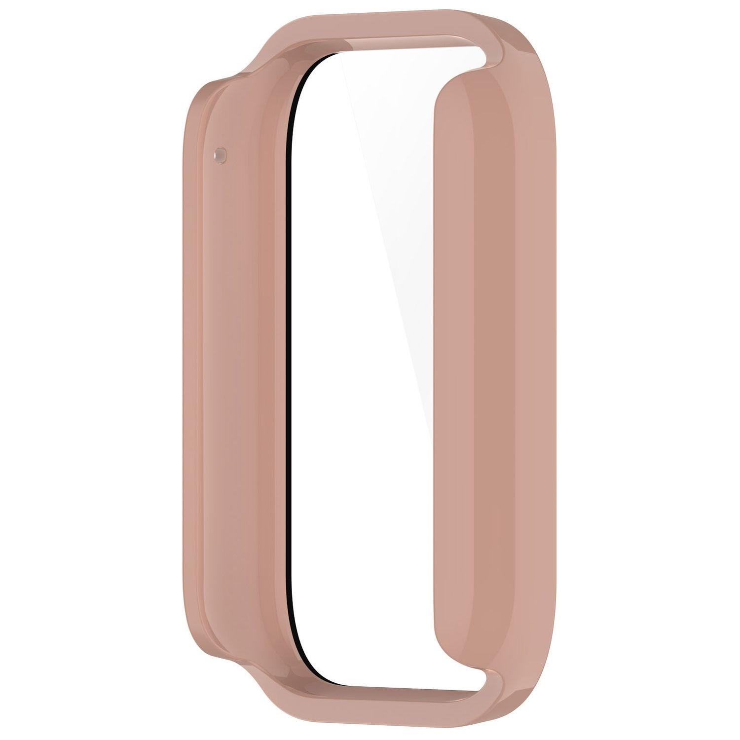 Ein hellrosa Smartwatch-Gehäuse.