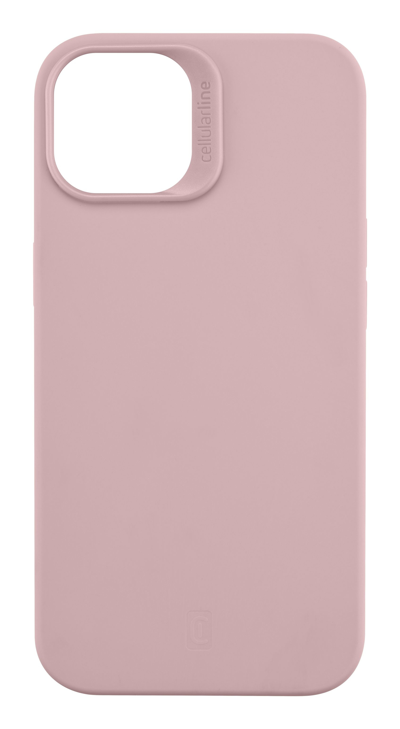 Eine rosa Handyhülle mit Kameraausschnitt, das Wort "cellularline" ist aufgedruckt.