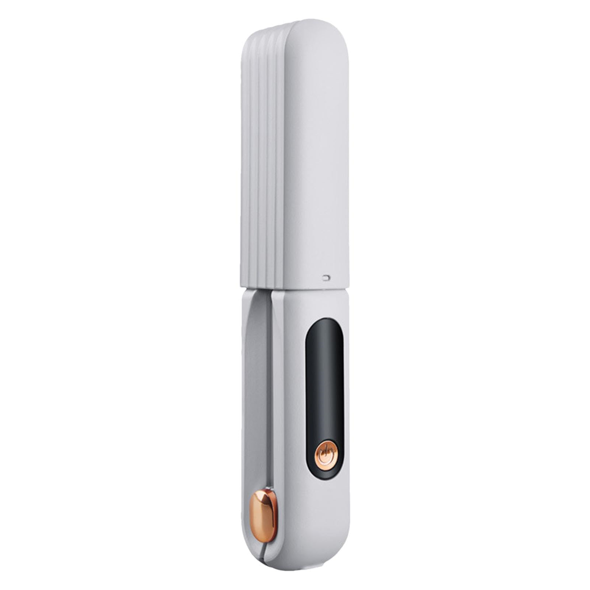 Weiß-graues Gerät, vermutlich UV-Sterilisator, aufrecht stehend.