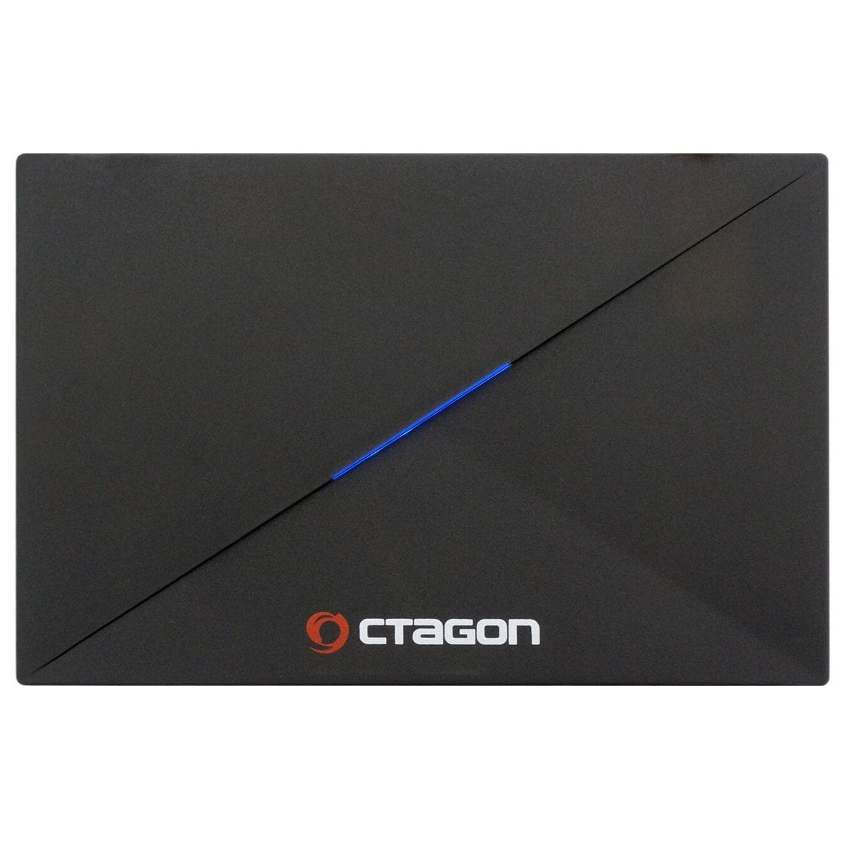 Ein schwarzes elektronisches Gerät mit blauem Licht und dem Wort 'CTAGON' in Weiß.