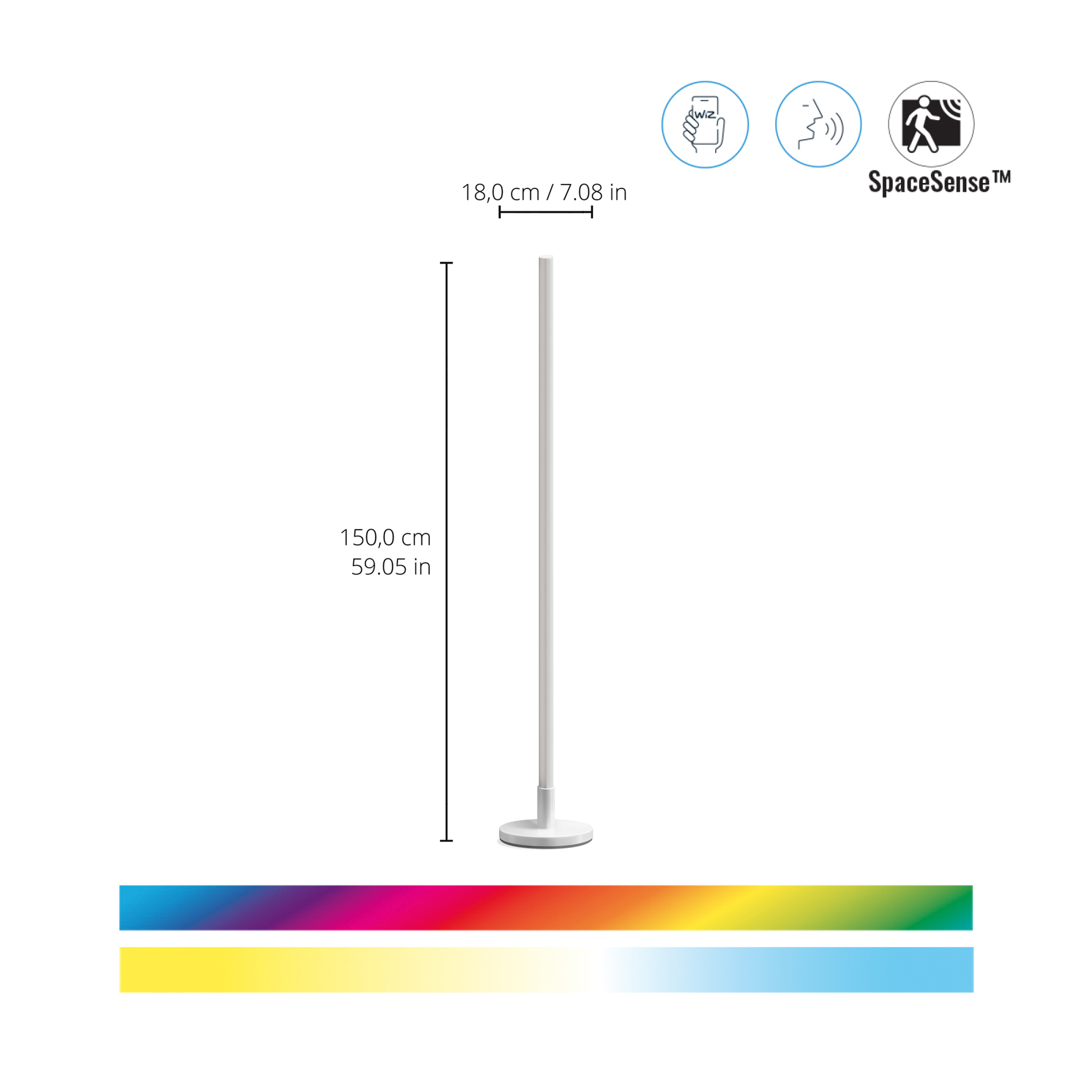 WIZ 55437500 WI-FI BLE POLE FLOOR LIGHT EU Stehleuchte 2200-6500