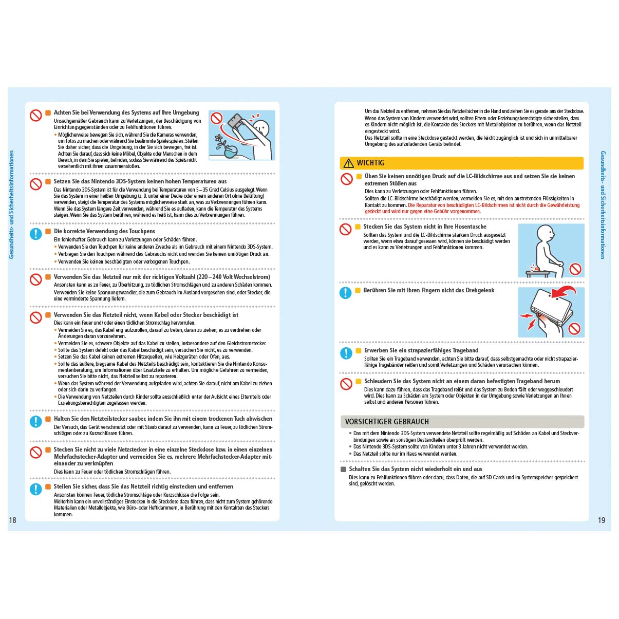Anweisungen mit Text und Illustrationen auf Deutsch, mit Sicherheitsinformationen.