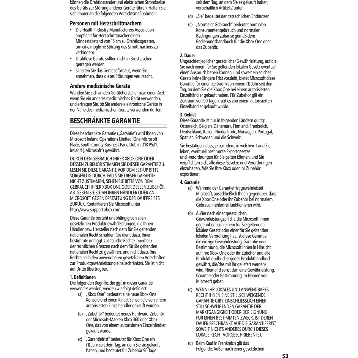 Ein Dokument mit deutschem Text über Garantie-Details.