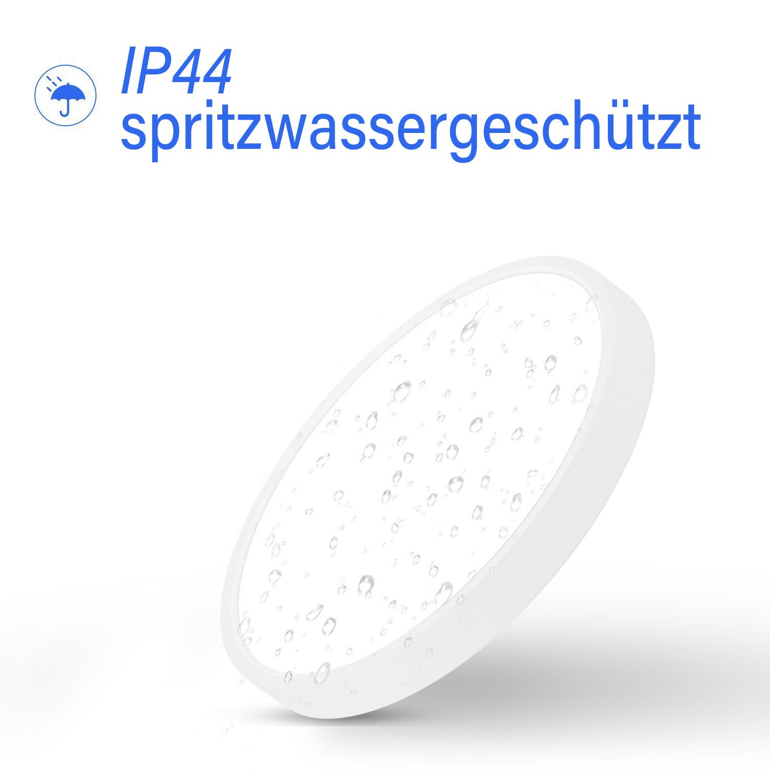 Biała, okrągła oprawa oświetleniowa z wzorem kropli wody, odizolowana na białym tle.