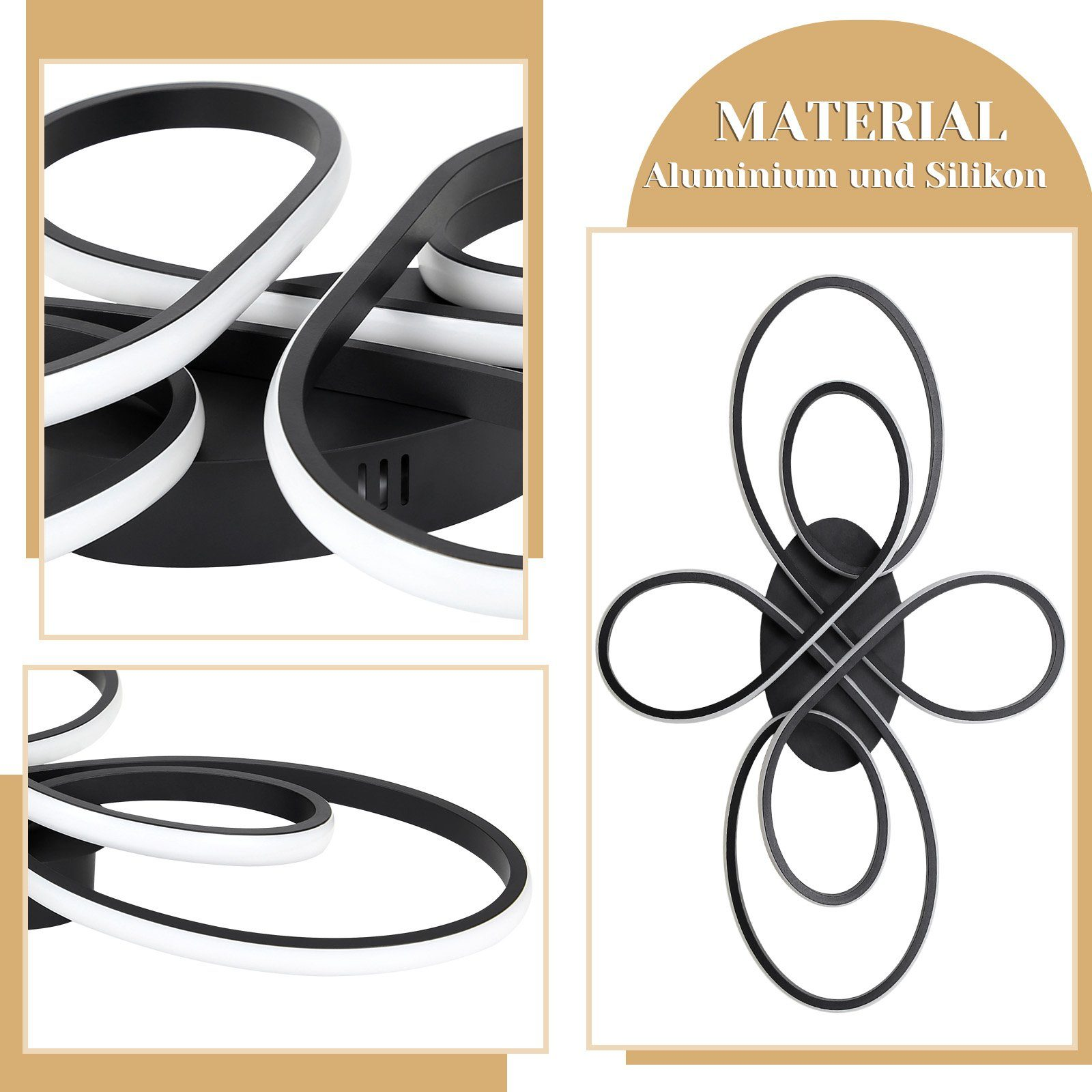 Zbliżenie czarno-białej, nowoczesnej oprawy oświetleniowej wykonanej z aluminium i silikonu.