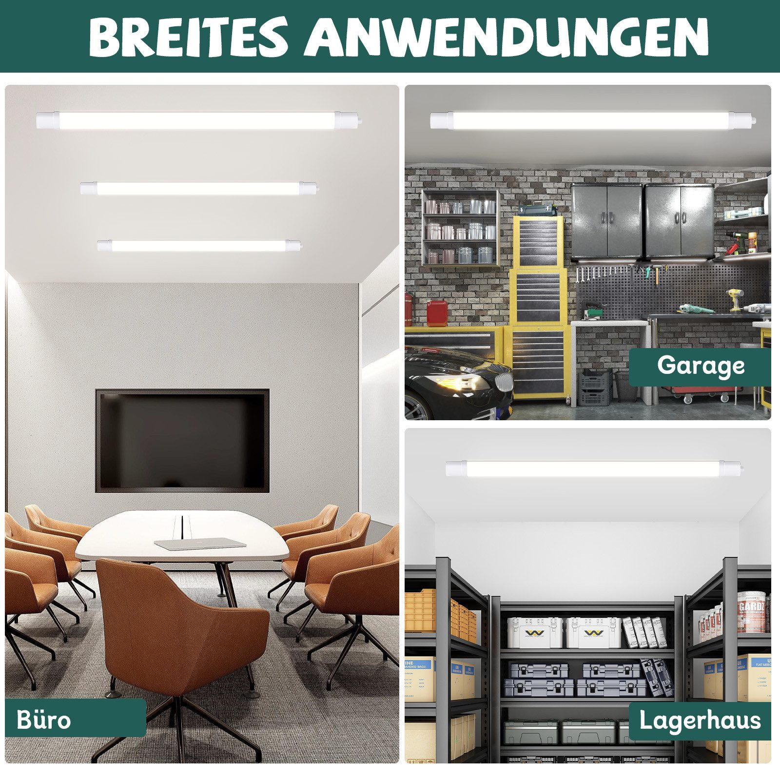 Wiele scen z oświetleniem. Biuro, garaż i magazyn są uwzględnione.