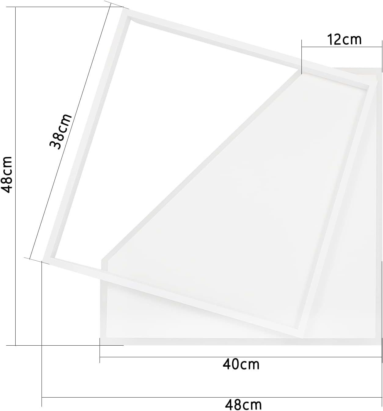 Biała ramka z wymiarami, pokazująca kwadratowy kształt, wymiary w centymetrach.