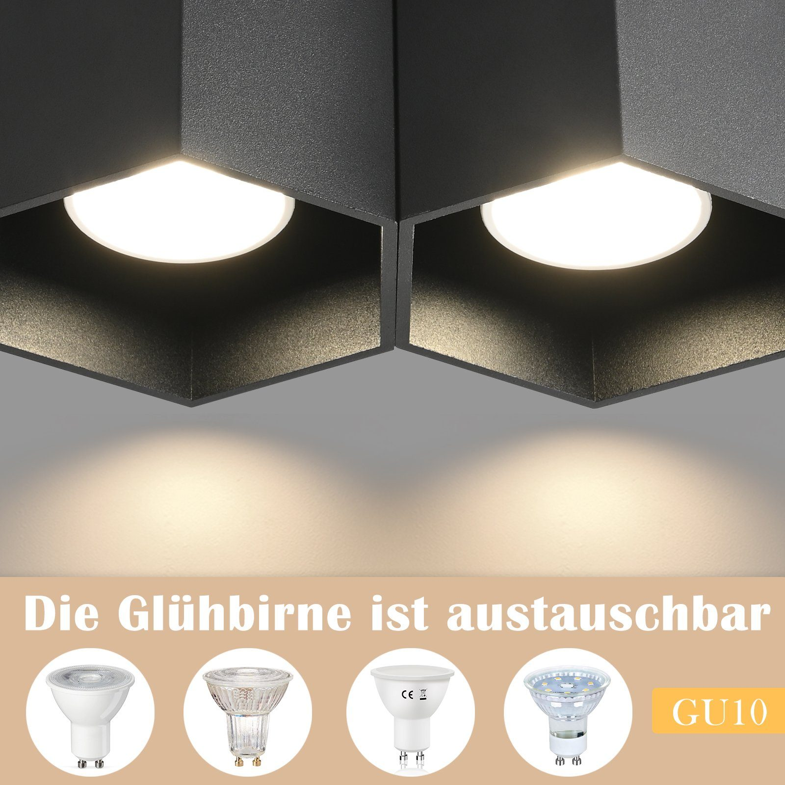 Primo piano di luci a soffitto a incasso. Mostra diversi tipi di lampadine.