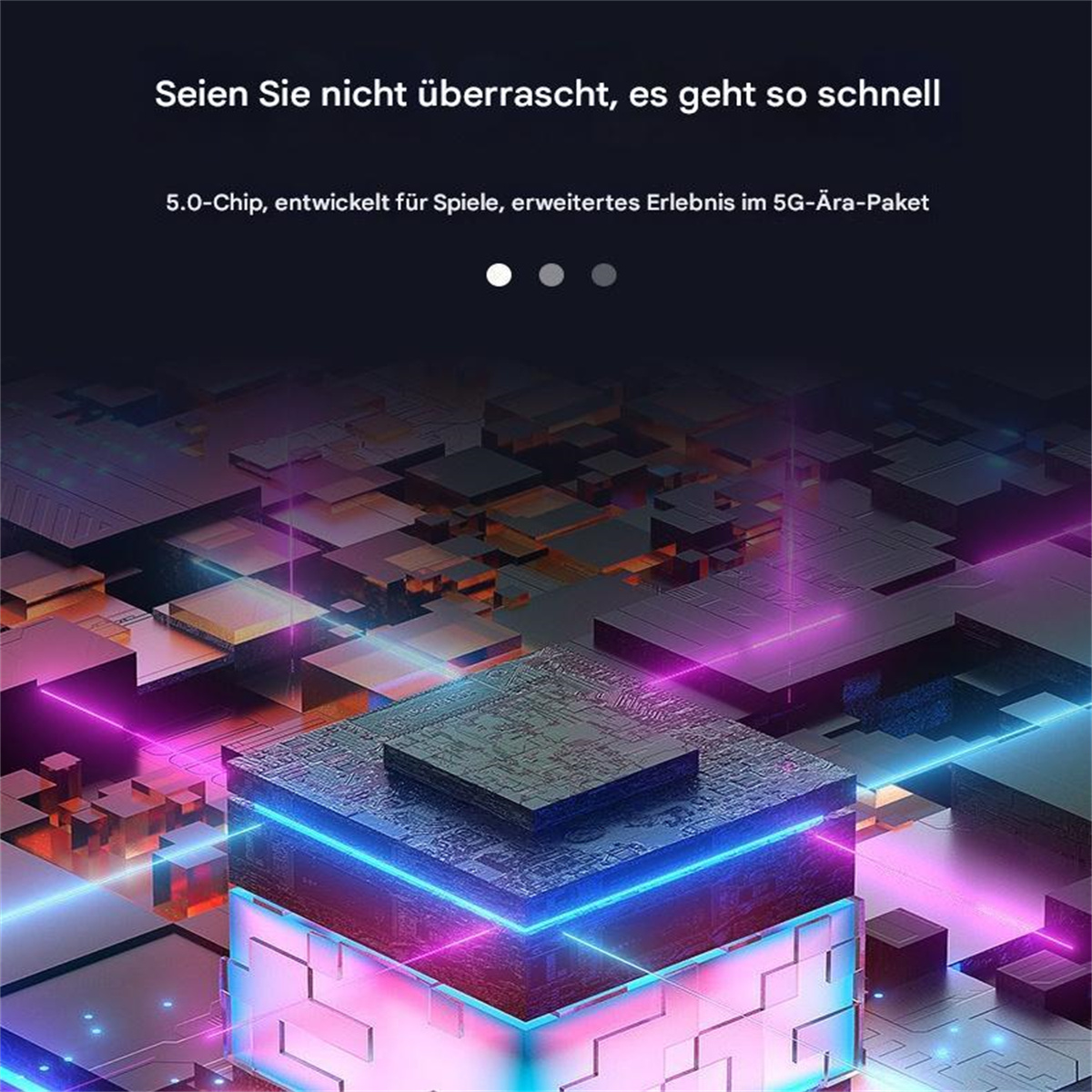 Eine schwarze und blaue Leiterplatte mit Text.