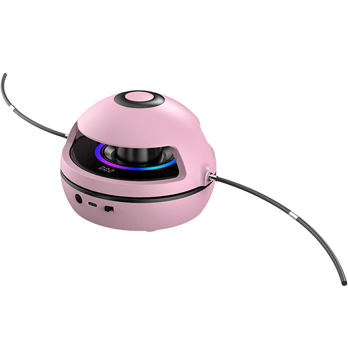 Ein pinkfarbenes Springseil mit digitaler Anzeige.