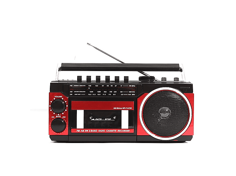 DEBUY Retro Multi Band Radio Mit Bluetooth Kassettenspieler USB Anschluss Tragbar