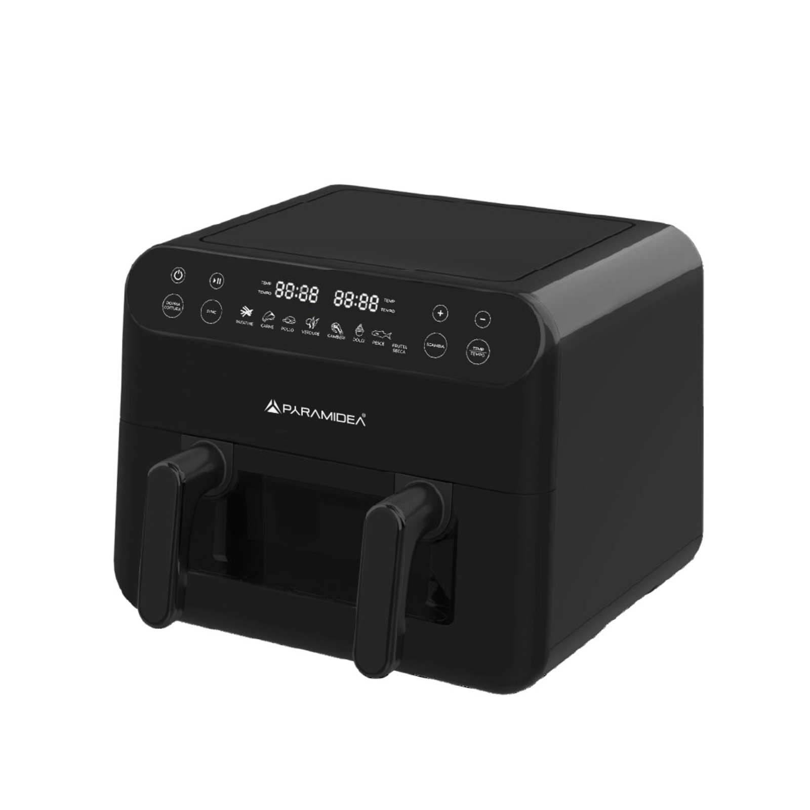 Un termoventilatore da bagno DeLonghi bianco con display digitale e comandi.