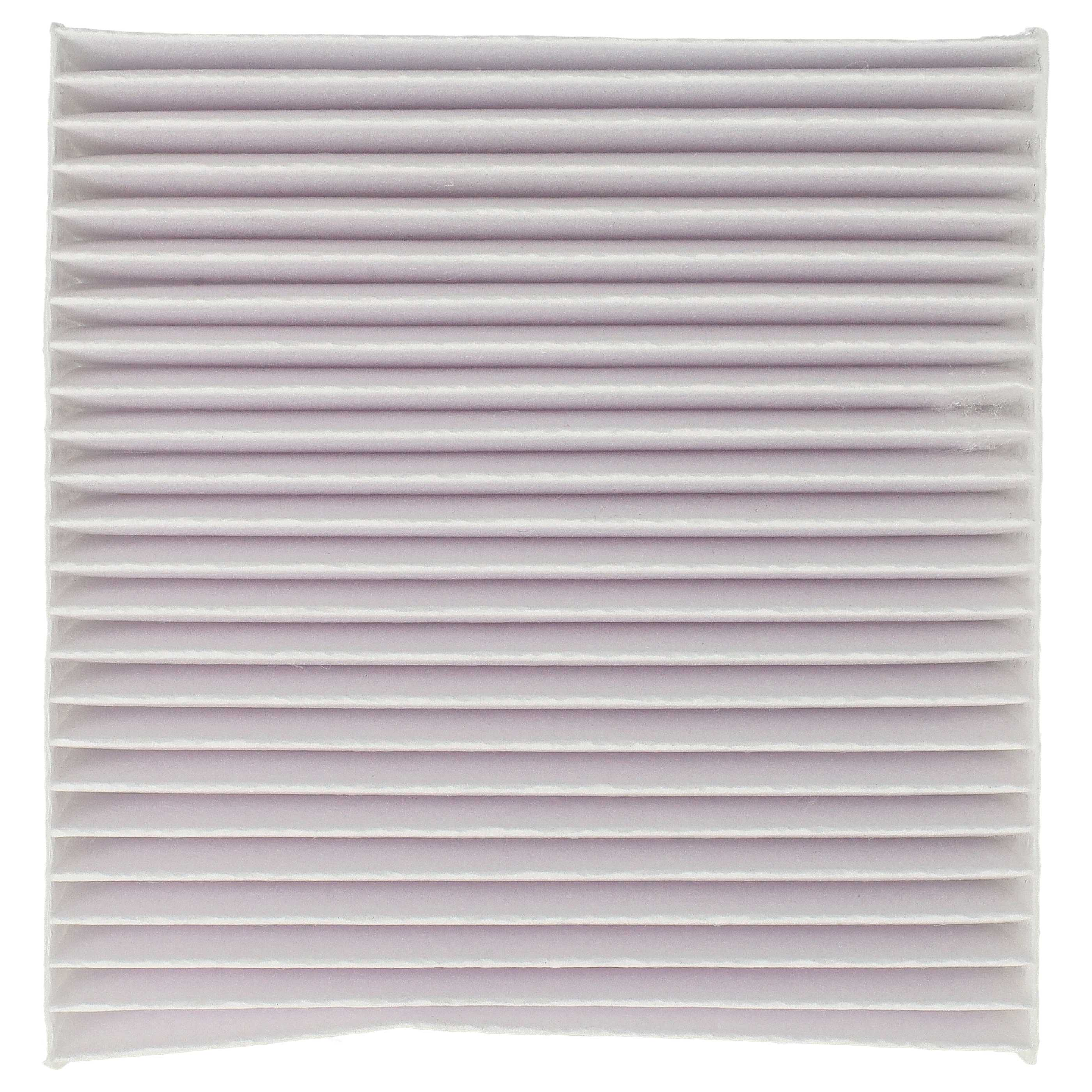 Ein Luftfilter mit horizontalen Linien, aus weißem Material, isoliert auf weißem Grund.
