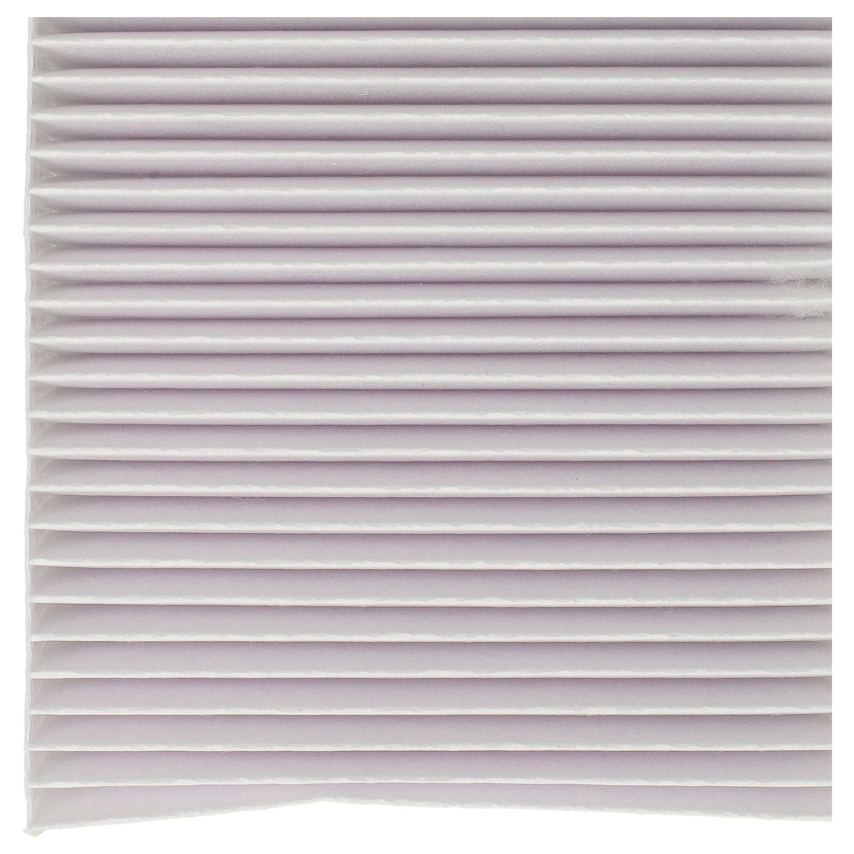 Luftfilter mit vielen parallelen weißen Schichten.