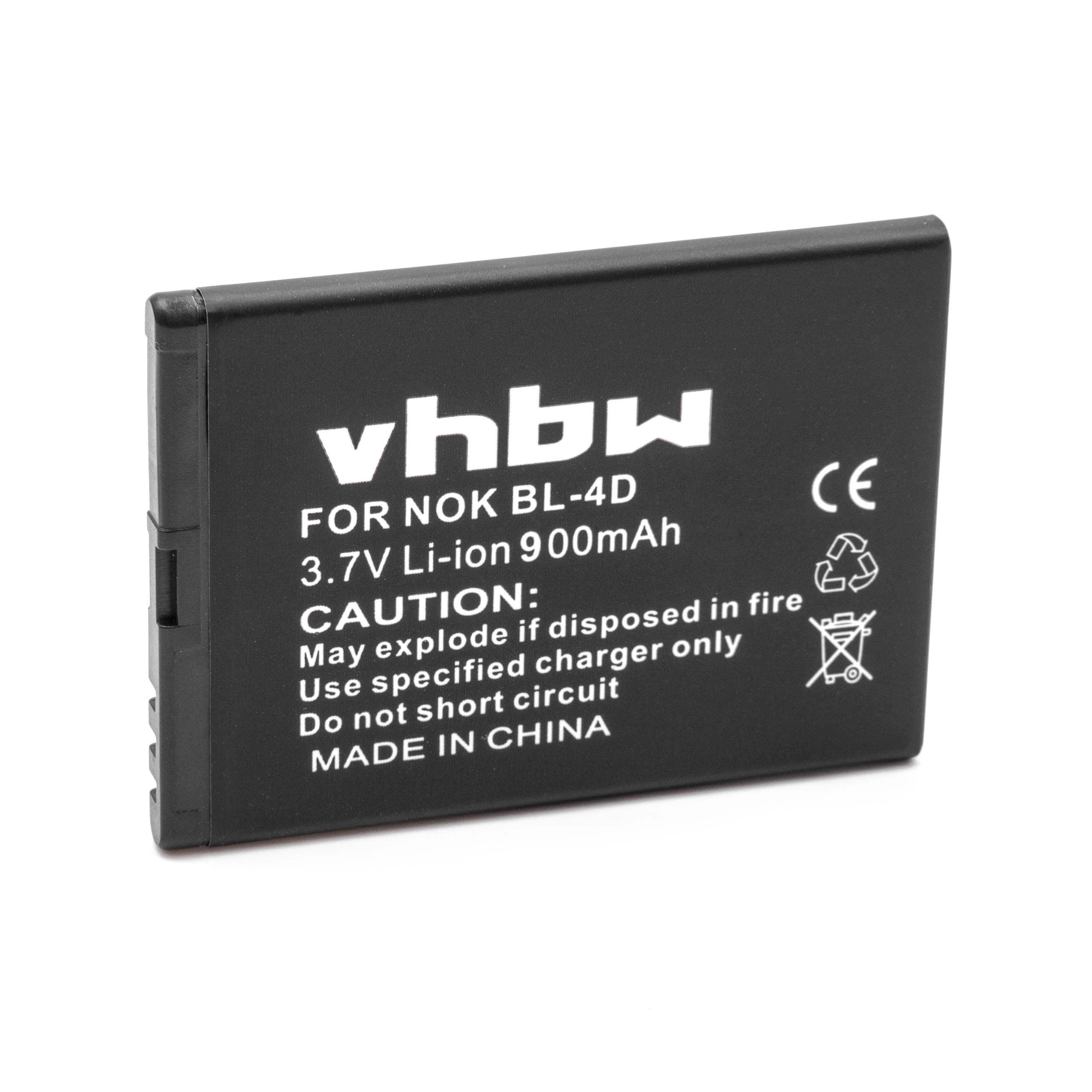 Eine schwarze Batterie mit weißem Text. Der Text enthält Warnungen und Spezifikationen für die Batterie.