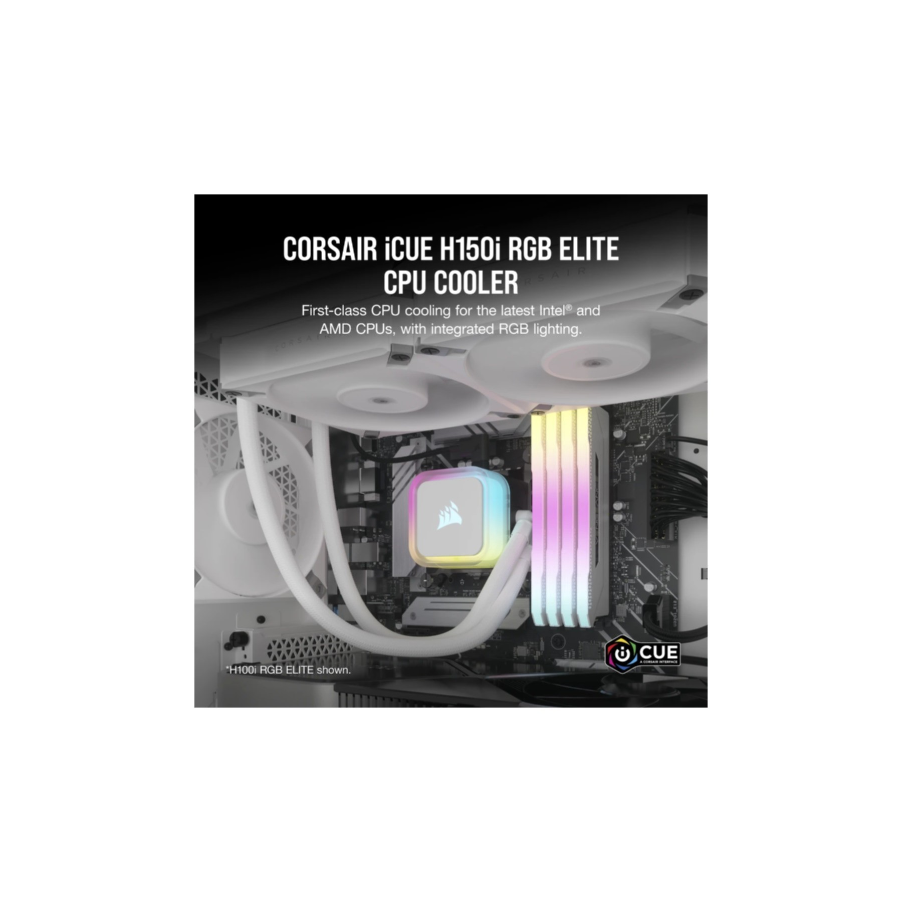 Sistema de enfriamiento de computadora. Radiador, ventiladores y enfriador de CPU con iluminación RGB.