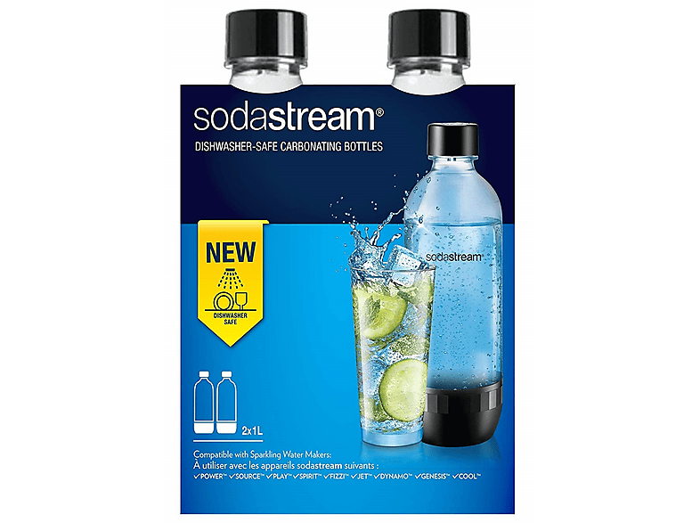 PET Flasche 0,5 L DuoPack SodaStream DuoPack PET-Flasche 0,5 L – Bruchfest, BPA-frei, Kristallklar – Passend Für Sprudler Mit Einklick-Mechanismus (z.B. Power, Easy, Source) – Ideal Für Unterwegs, Schule, Sport