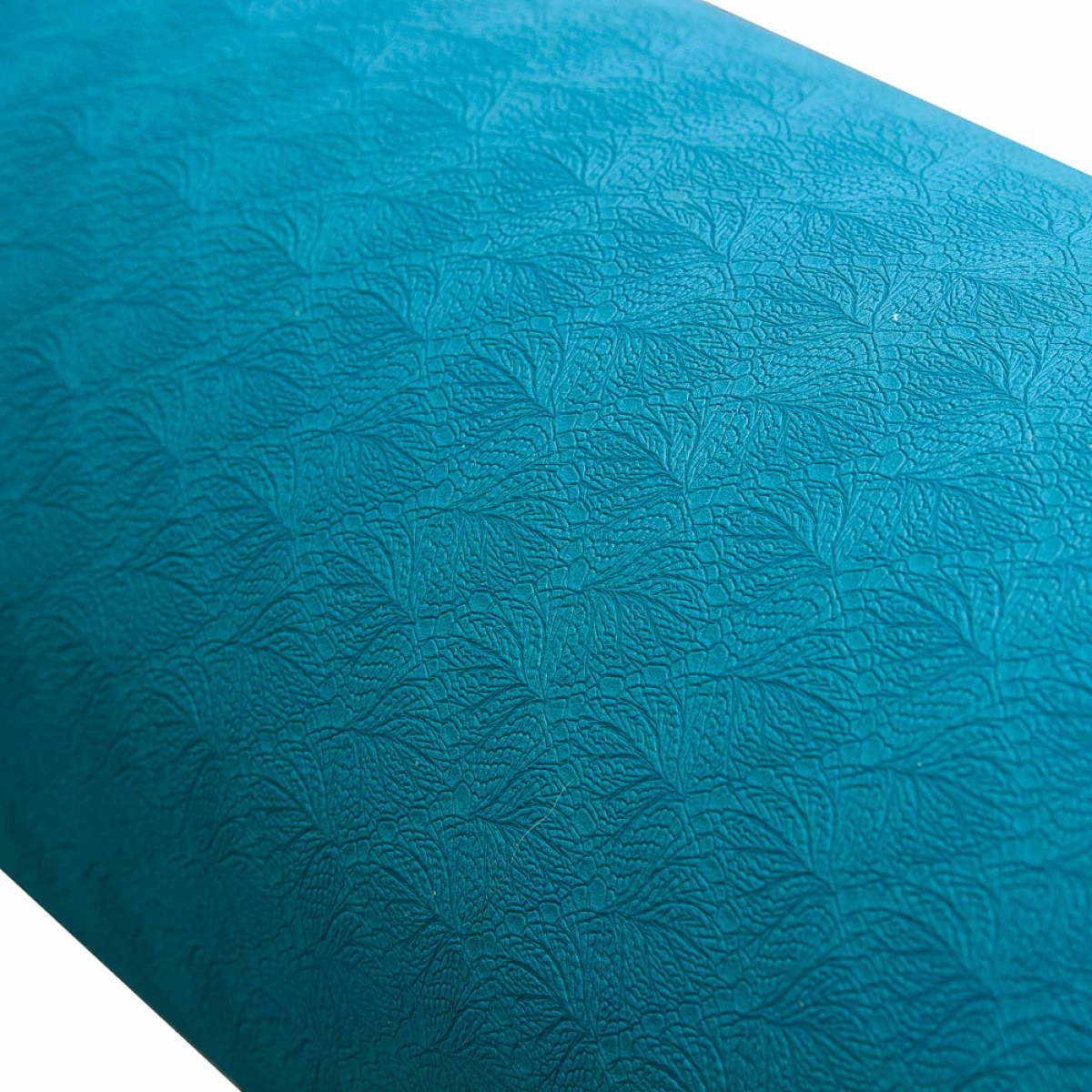 Textured teal yoga mat.